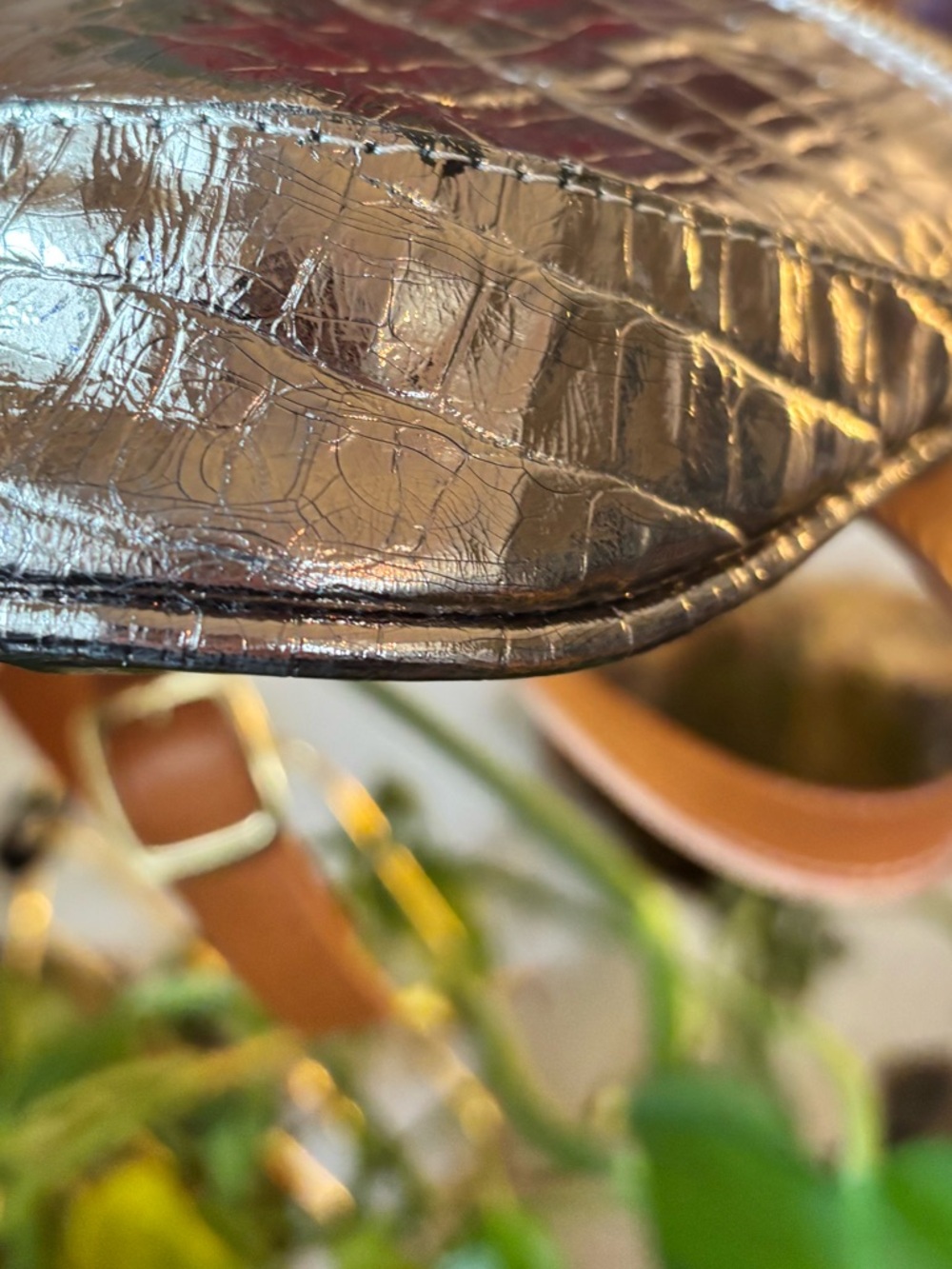Clare V Silver Fanny Pack - Croc Embossed Leather - EUC - Picture 8 of 16